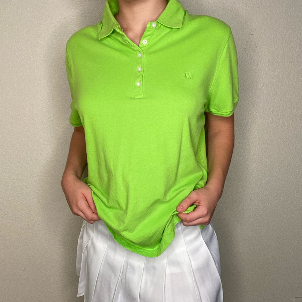 ♥︎RALPH LAUREN NEON GREEN COLLARD SHIRT♥︎